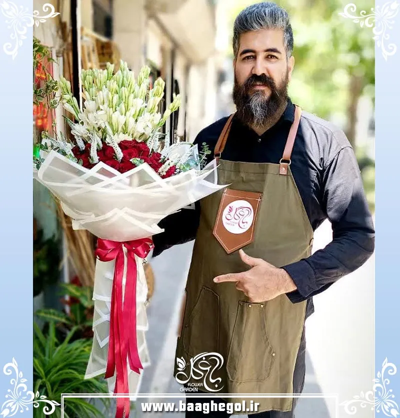 دسته گل لوکس رز هلندی و مریم